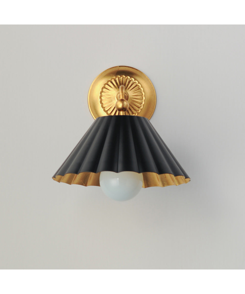 Primrose 1-Light Wall Sconce Black / Gold Leaf