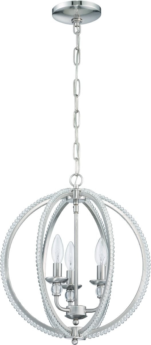 15"W 3-Light Mini Chandelier Brushed Nickel