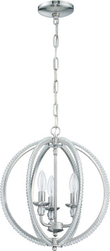 15"W 3-Light Mini Chandelier Brushed Nickel