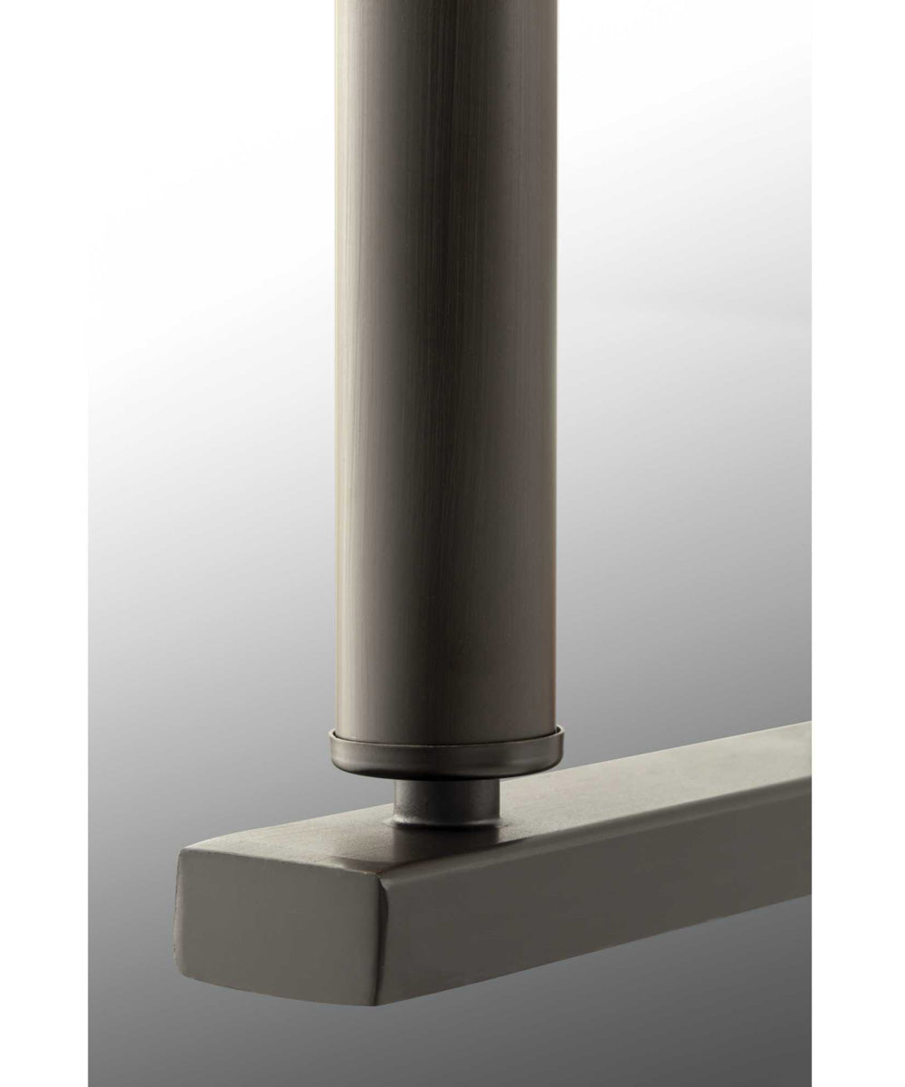 Cherish 6-Light White Linen Shade Coastal Chandelier Light Antique Bronze