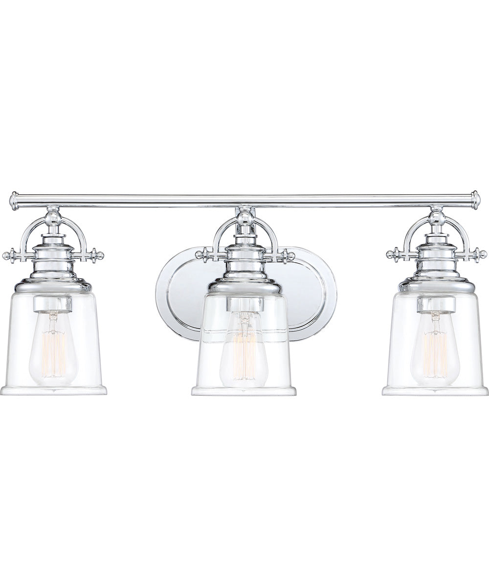Grant Large 3-light Bath Light Polished Chrome