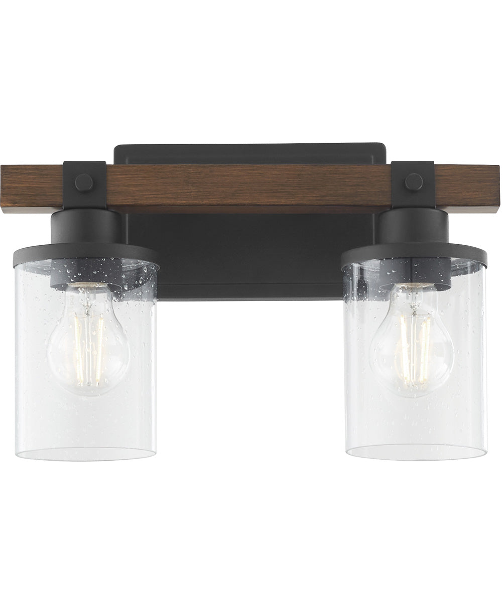 Alpine 2-light Bath Vanity Light Textured Black Walnut