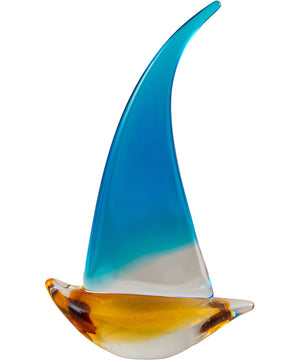 Kona Sailboat Handcrafted Art Glass Sculpture