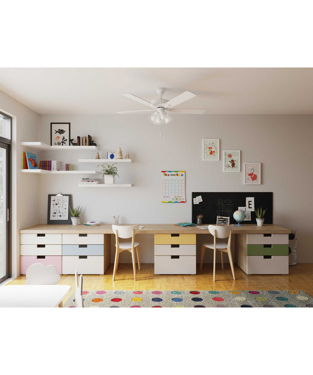 AirPro 52 in. 5-Blade Transitional Ceiling Fan with Light White