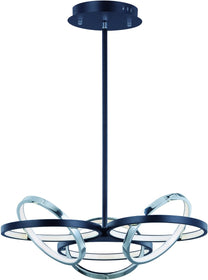 26"W Gyro II LED Pendant Black and Polished Chrome