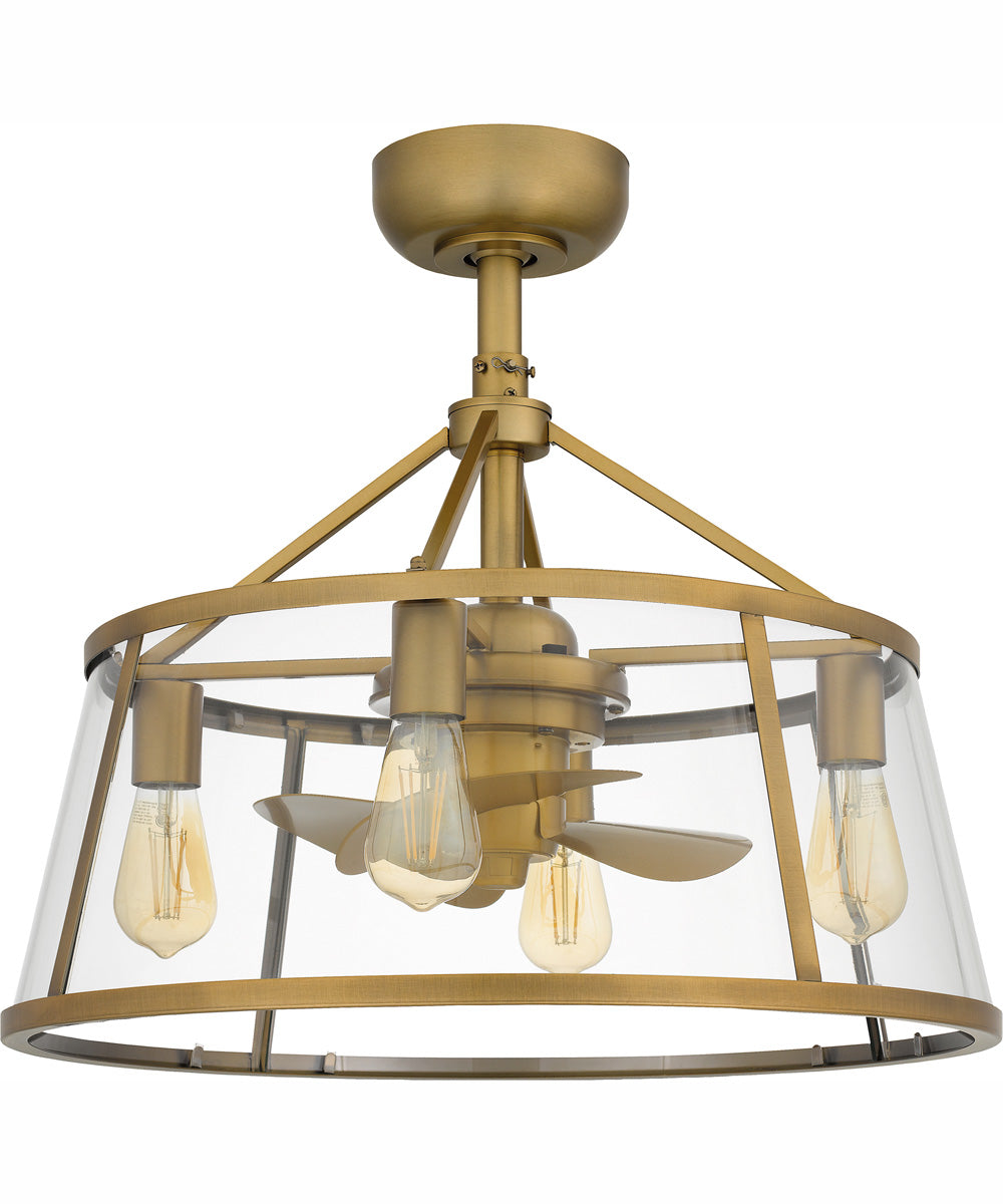 Barlow 4-light Fandelier Weathered Brass
