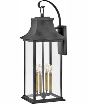 Adair 4-Light Extra Large Wall Mount Lantern in Aged Zinc