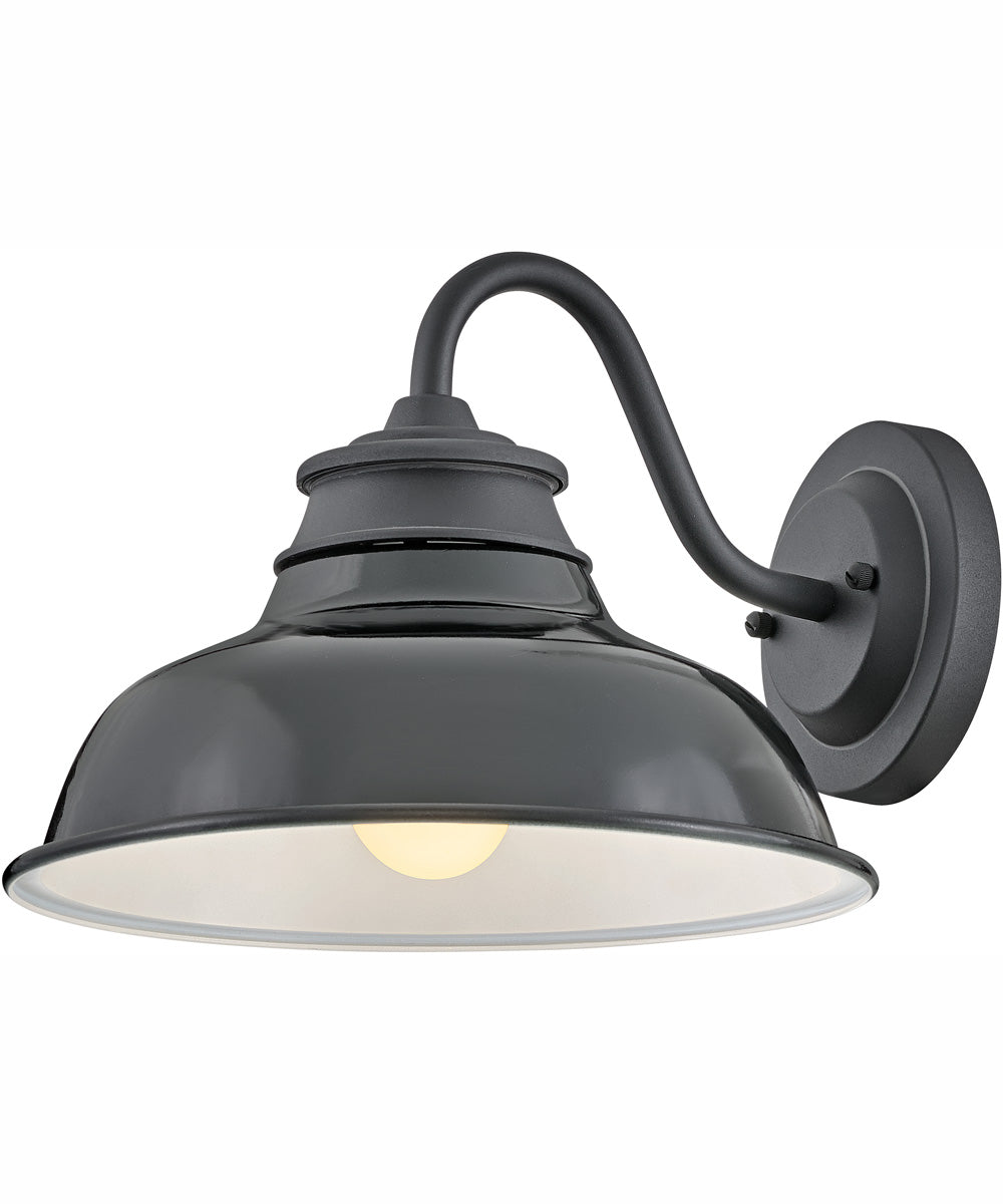 Wallace 1-Light Small Gooseneck Barn Light in Museum Black with Gloss Black accent