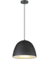 Fungo 16 inch LED Pendant Black / Satin Brass