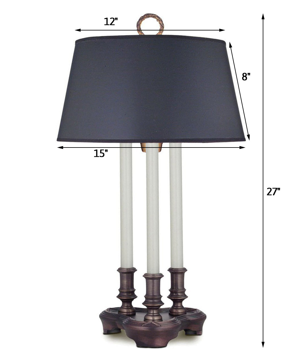 27"H 3-Way Desk Lamp Antique Old Bronze
