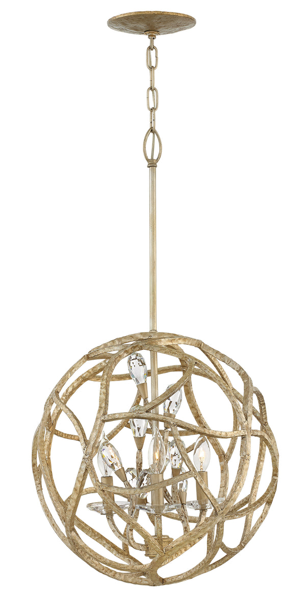 18"W Eve 3-Light Single Tier Pendant in Champagne Gold