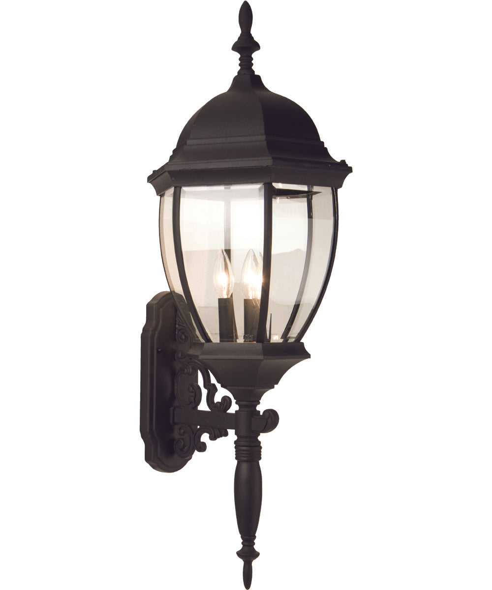 Bent Glass Cast 3-Light Wall Mount Matte Black