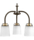West Village 3-Light Etched Double Prismatic Glass Farmhouse Chandelier Light Antique Bronze