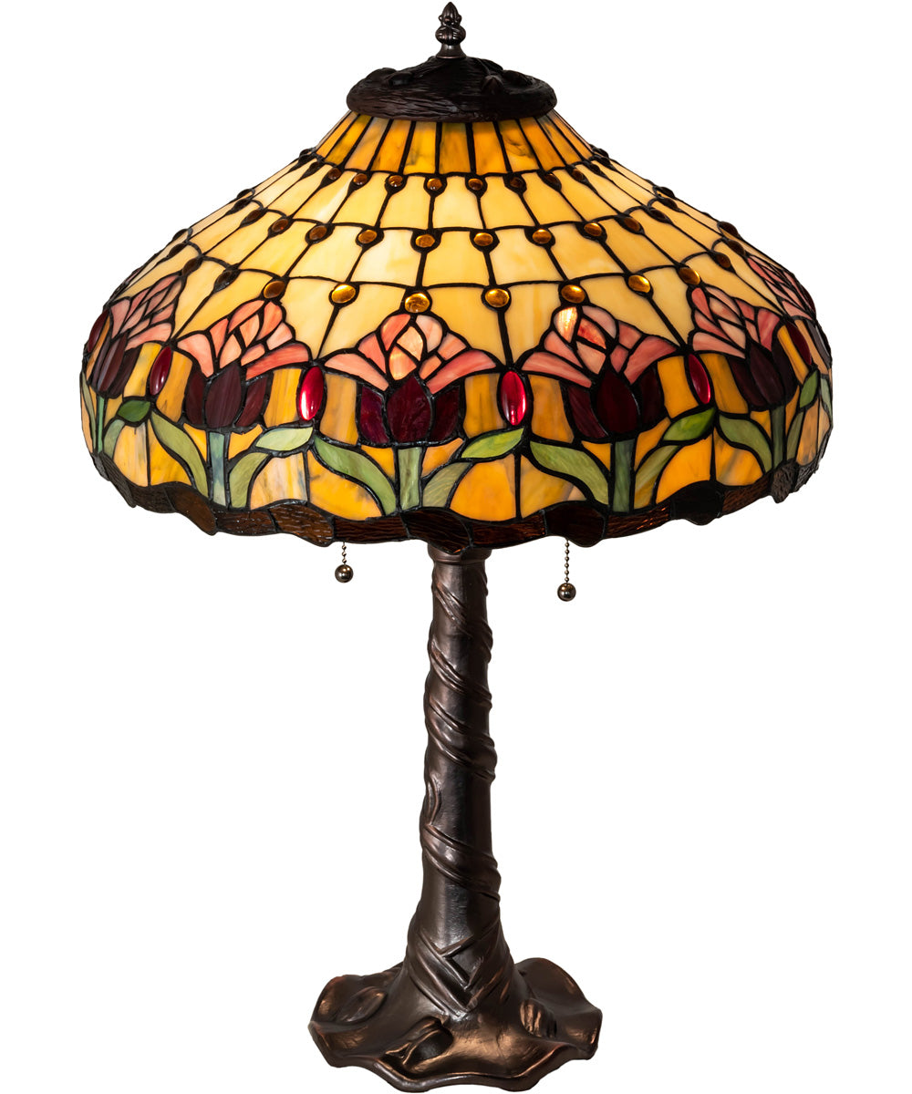 26"H Colonial Tulip  Tiffany Table Lamp