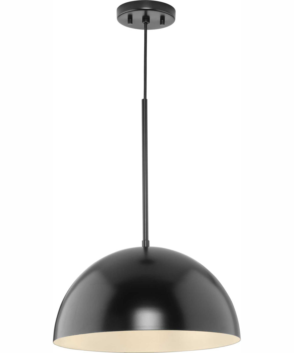 Perimeter 1-Light Mid-Century Modern Pendant with metal Shade Matte Black