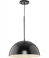 Perimeter 1-Light Mid-Century Modern Pendant with metal Shade Matte Black