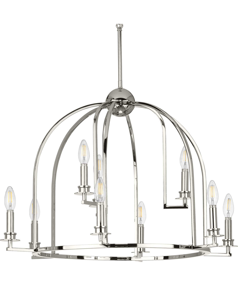 Seneca 9-Light Farmhouse Chandelier Light Polished Nickel
