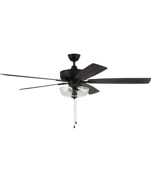 60" Super Pro 101 Clear Bowl Light Kit 3-Light A - series Ceiling Fan (Blades Included) Flat Black