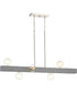 Mill Beam 6-Light Brushed Nickel/Faux Concrete Industrial Style Linear Island Chandelier Brushed Nickel