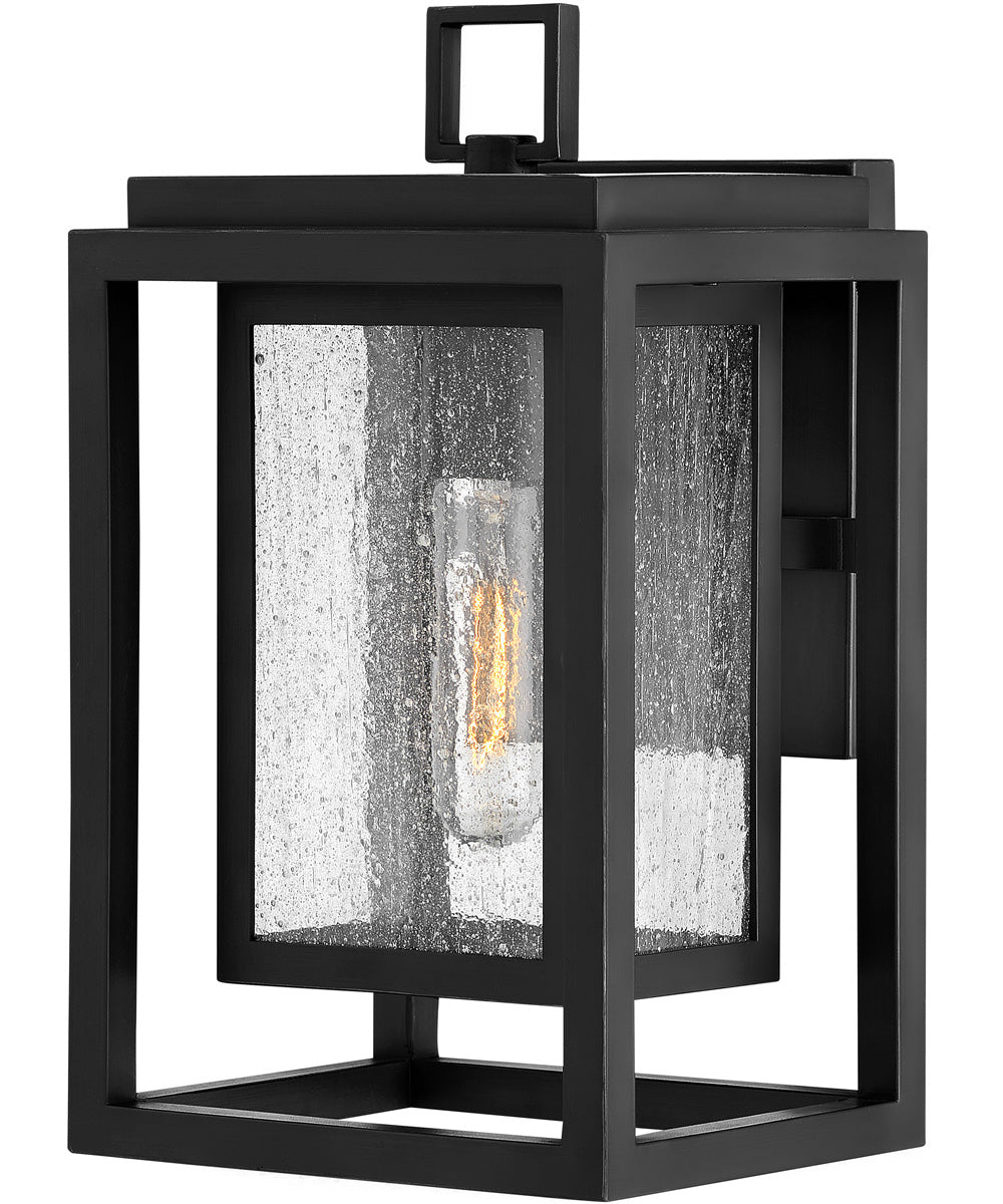 1-Light Small Wall Mount Lantern in Black
