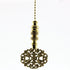 Polished Brass Oval Ceiling Fan Pull, 2.25"h with 12" Polished Brass Chain