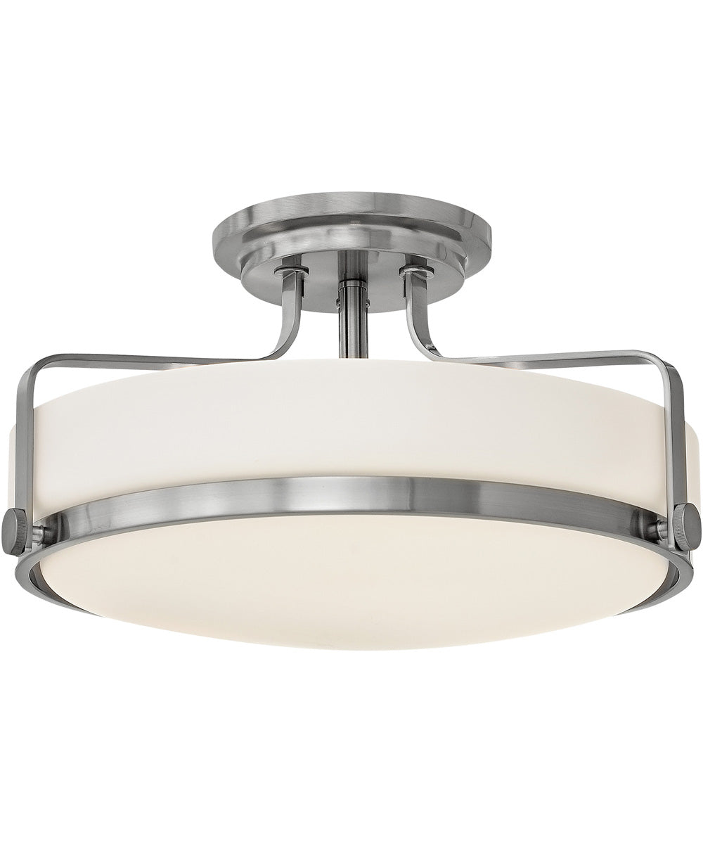 Harper LED-Light Large Semi-Flush Mount in Brushed Nickel