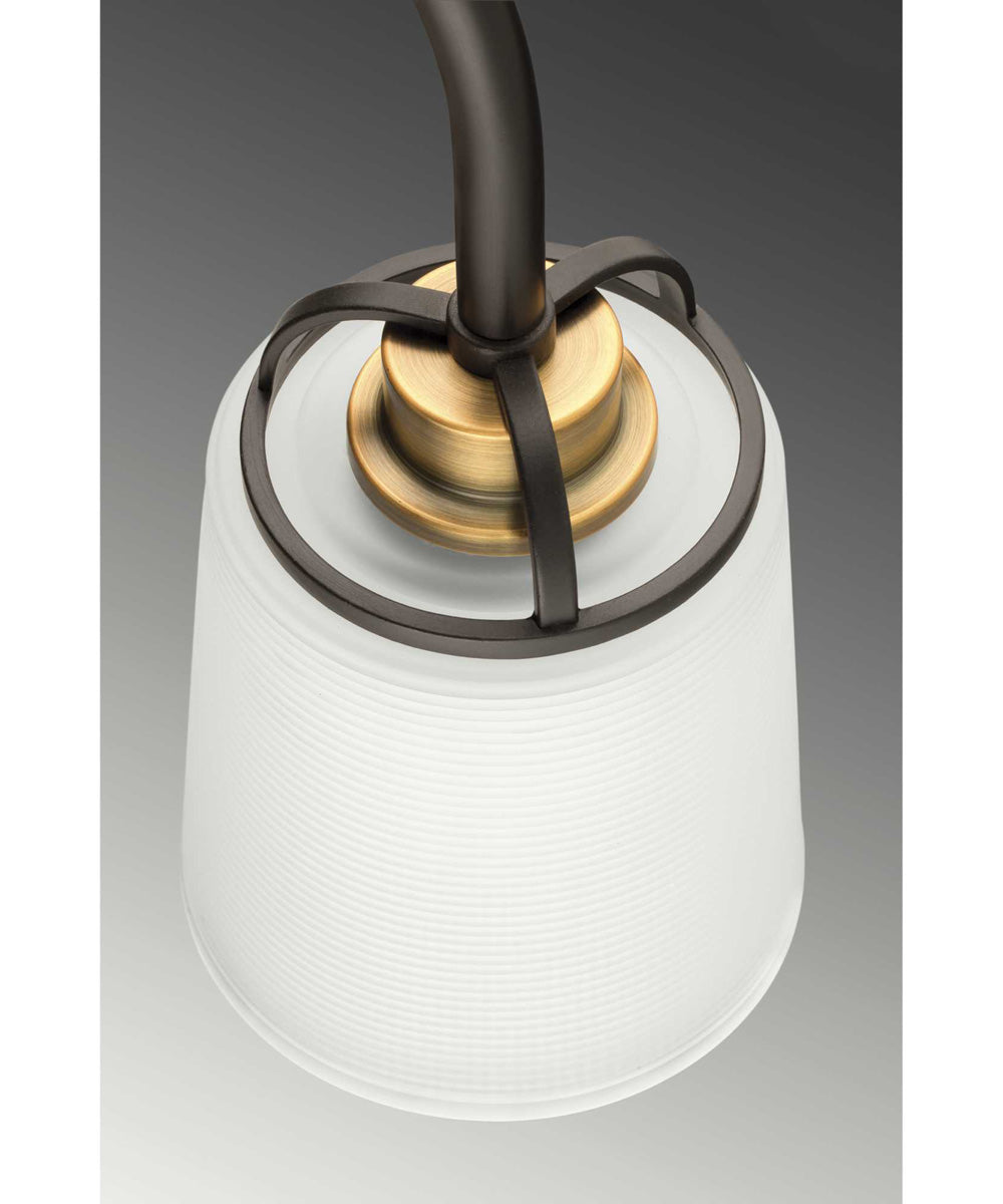 West Village 3-Light Etched Double Prismatic Glass Farmhouse Chandelier Light Antique Bronze