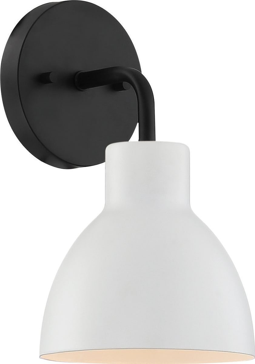 6"W Sloan 1-Light Vanity & Wall Matte Black / Matte White