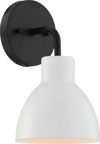 6"W Sloan 1-Light Vanity & Wall Matte Black / Matte White