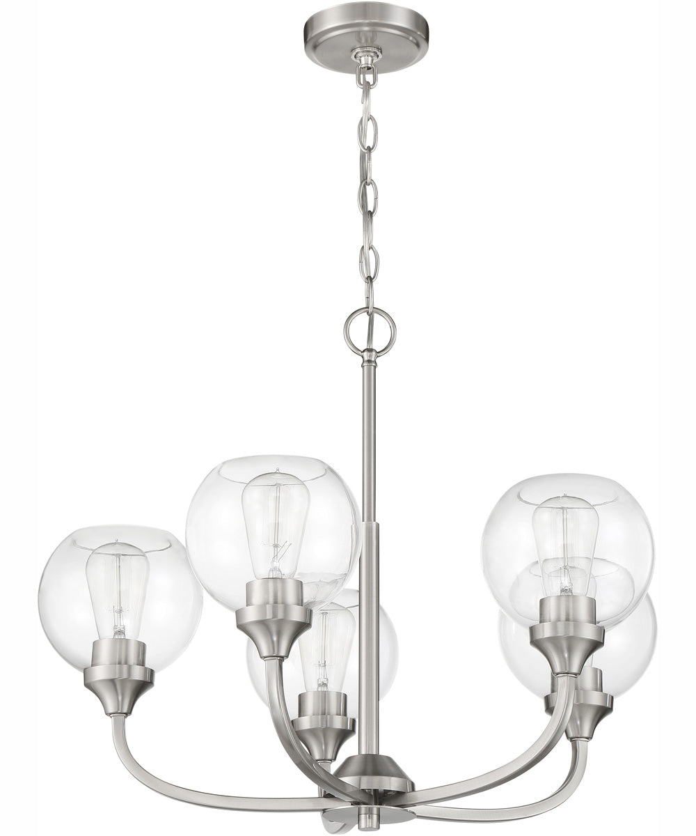 Glenda 5-Light Chandelier Brushed Polished Nickel