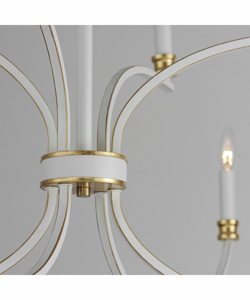Charlton 8-Light Chandelier Weathered White/Gold Leaf