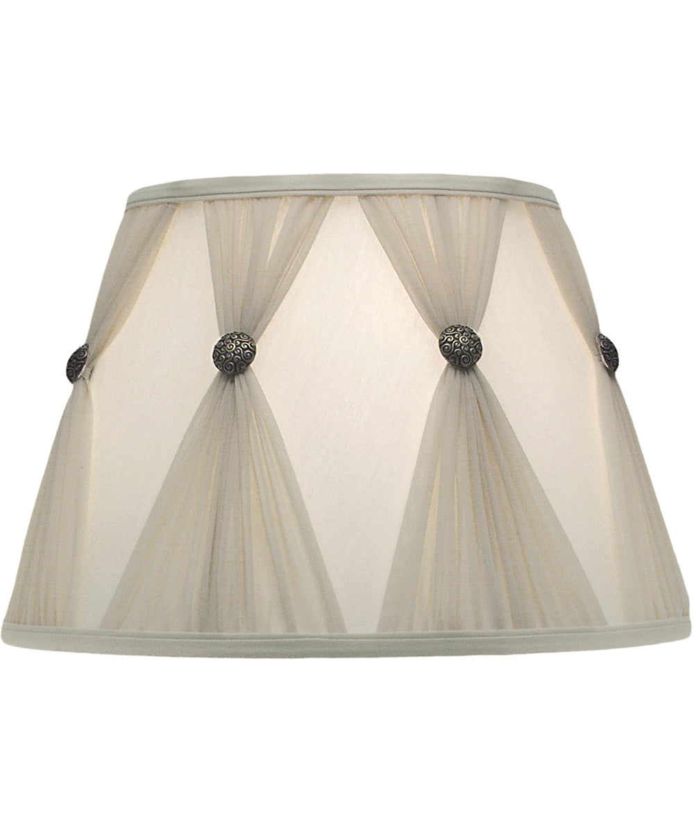 11x18x12 Ivory Shadow/Champagne Gathered Pleat and Whisper Pleats Boillotte Softback Lampshade