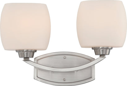 15"W Helium 2-Light Vanity & Wall Brushed Nickel