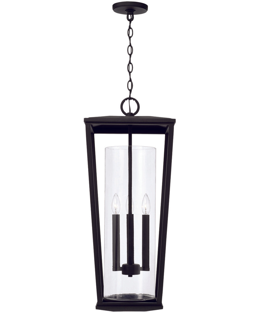 Elliott 3-Light Outdoor Hanging-Lantern Rain or Shine - Black