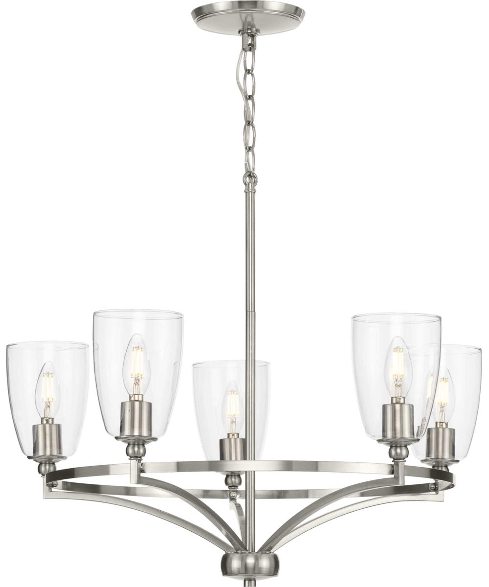 Parkhurst 5-Light New Traditional Clear Glass Chandelier Light Brushed Nickel