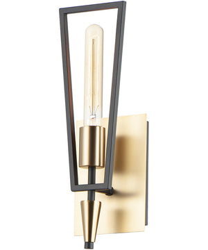 Wings 1-Light Wall Sconce Black / Satin Brass