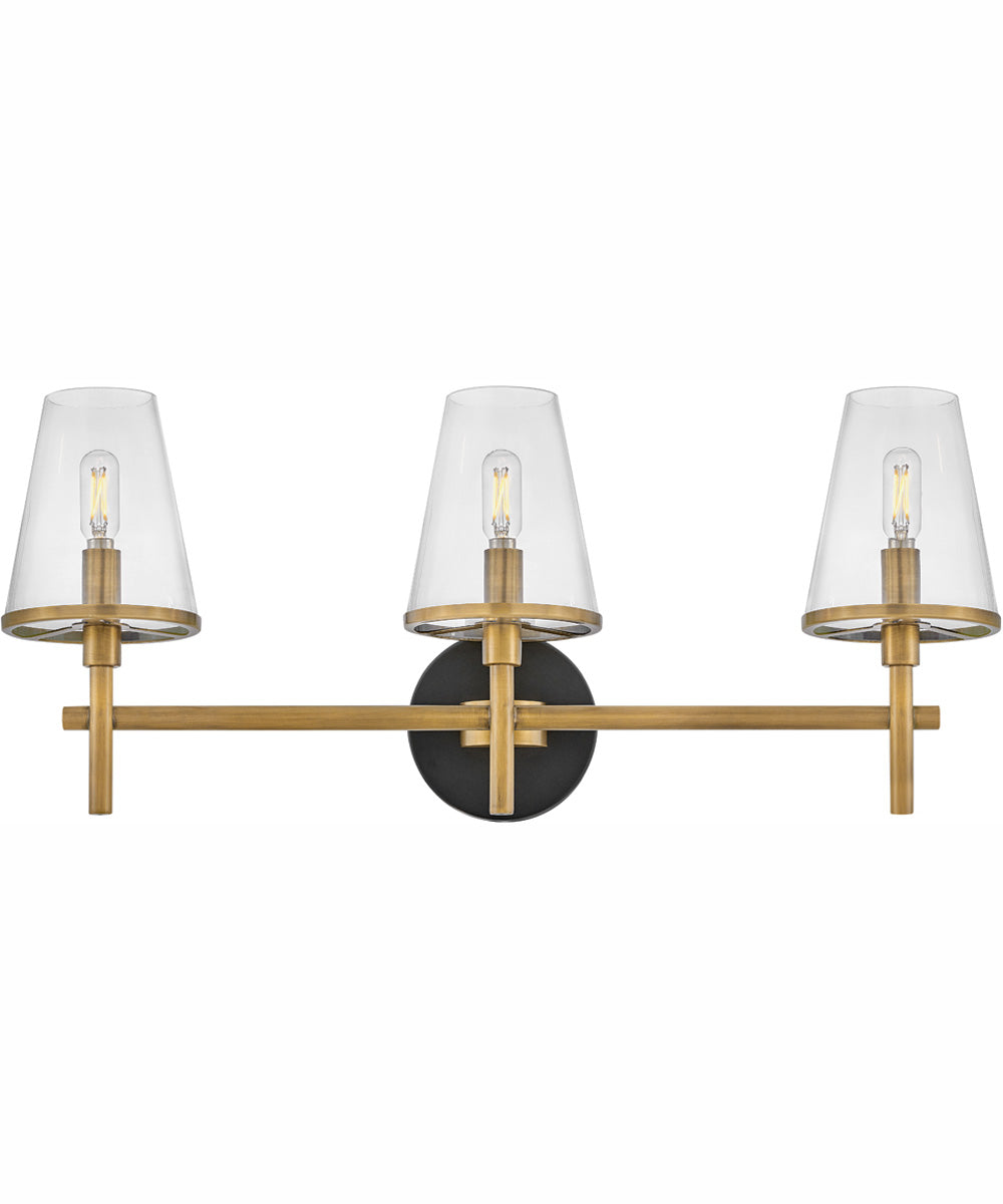Marten 3-Light Three Light Vanity in Heritage Brass