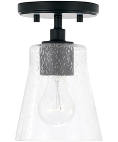 Baker 1-Light Dual-Mount Pendant/Semi-Flush Mount Matte Black