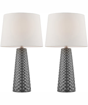 Muriel 2-Light 2 Pack-Table Lamp Grey Ceramichrome/ White Linen