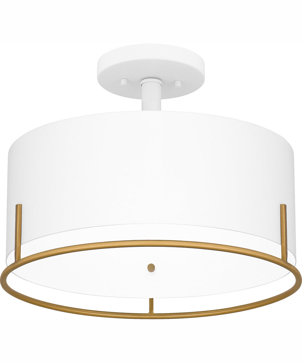 Quoizel Semi-Flush Mount Medium 3-light Semi Flush Mount White