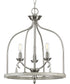 Vinings 3-Light Grey Washed Oak Foyer Pendant Light Brushed Nickel