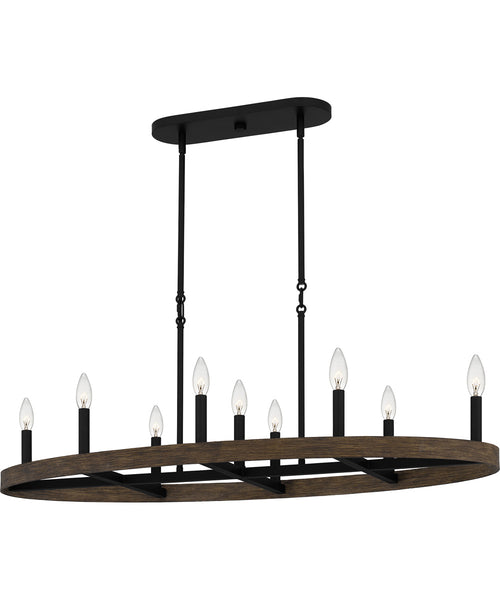 Hendrix Medium 9-light Island Light Matte Black HDR842MBK