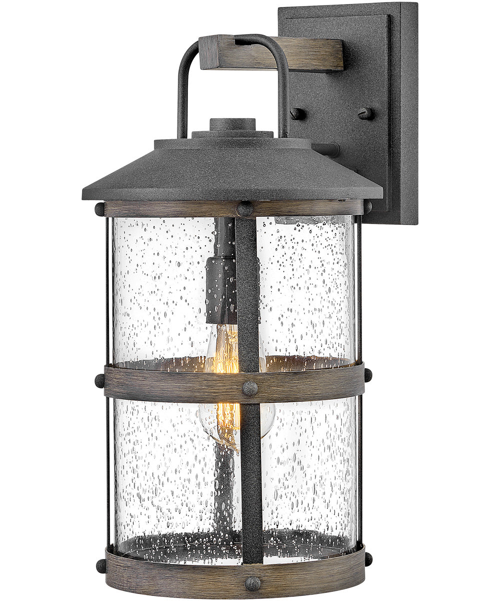 Lakehouse 1-Light Medium Outdoor Wall Mount Lantern in Aged Zinc