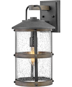 Lakehouse 1-Light Medium Outdoor Wall Mount Lantern in Aged Zinc