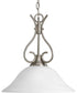 Alabaster Glass 1-Light Traditional Pendant Light Brushed Nickel