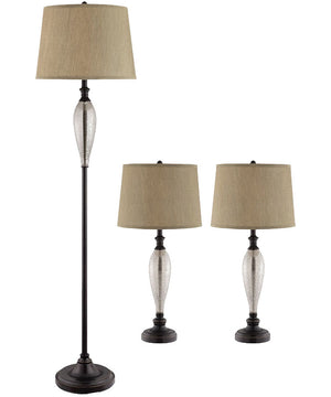 Burleigh Lamp Set (Set of 1 Floor/2 Table Lamps)