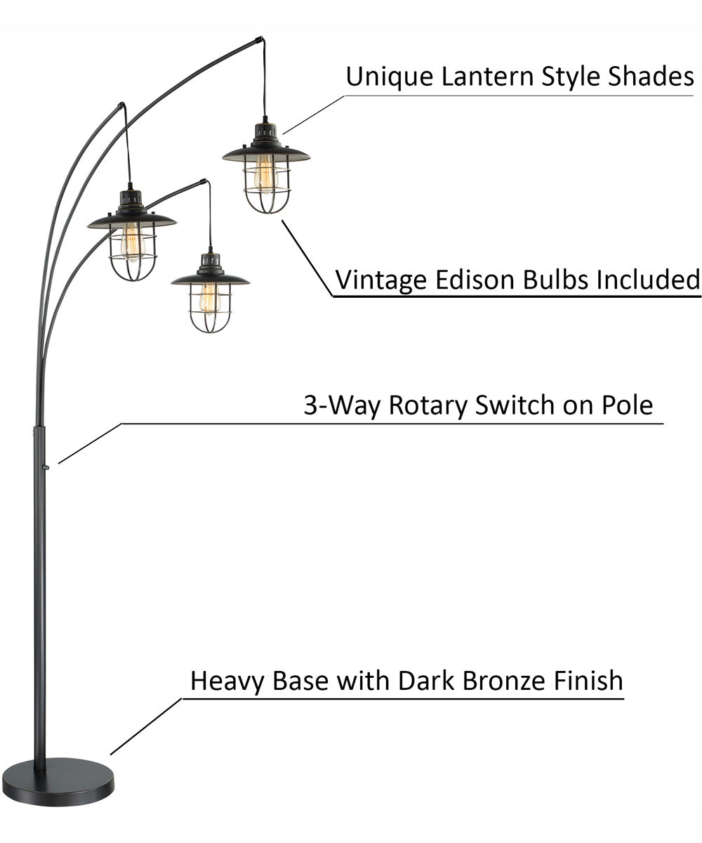 Lanterna II 3-Light 3-Light Arch Lamp D.Brz/Metal Lantern