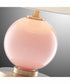 Eliza 2-Light 2 Pack-Table Lamp Antique Brass/Pink Glass/Fabric Shade