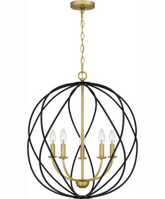 Bryn 5-light Pendant Aged Brass