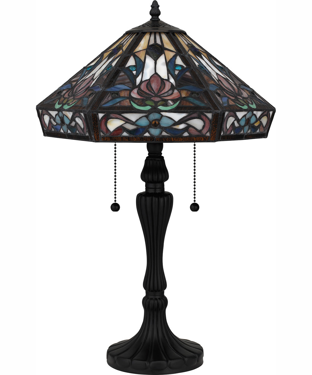 Tiffany Small 2-light Table Lamp Matte Black